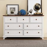 Hearth and Haven Wooden Captain Seven-Drawer Dresser For Bedroom, Living Room, Kids' Room WF317050AAK