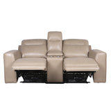 English Elm Steve Silver - Transitional Leather Power Reclining Group - Style Meets Comfort - Top-Grain Leather, Dual Power Footrest And Articulating Headrest - Luxurious Seating