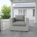 Steve Silver Outdoor End Table - Aluminum Construction, Whitewashed Birch Look, Adjustable Levelers