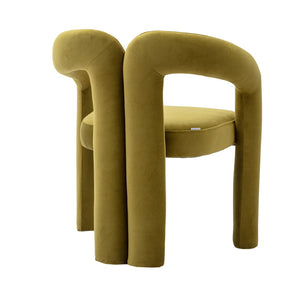 English Elm Contemporary Olive Velvet Upholstered Dining Accent Chair Set of 2 – Curved Barrel Comfort, Steel Frame Durability W395103724