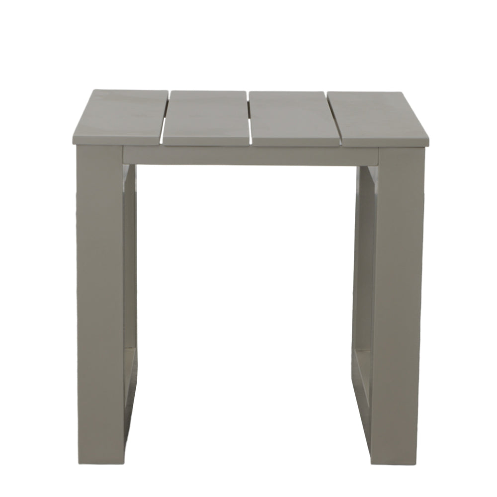 English Elm Steve Silver - Versatile Patio End Table in Tan - Modern Geometric Design, Rustproof Aluminum, Weather & Scratch Guard B081110062