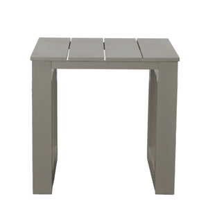 English Elm Steve Silver - Versatile Patio End Table in Tan - Modern Geometric Design, Rustproof Aluminum, Weather & Scratch Guard B081110062