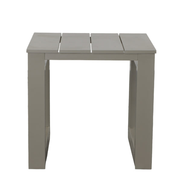 English Elm Steve Silver - Versatile Patio End Table in Tan - Modern Geometric Design, Rustproof Aluminum, Weather & Scratch Guard B081110062