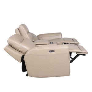 English Elm Steve Silver - Transitional Leather Power Reclining Group with USB, Dual Power Footrests, Cupholders & Articulating Headrests Sand B081109519