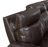 English Elm Steve Silver - Luxury Power Reclining Sofa Recliner In Dark Brown Top-Grain Leather - Ultimate Comfort With Power Leg Rest And Articulating Headrest - Elegant And Relaxing Furniture For Living Room Or Home Theater