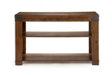 Steve Silver Simple Industrial Occasional Collection - Hardwood/Mango Veneers, Cherry Finish - Bottom Shelf, Metal Accents