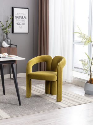 English Elm Contemporary Olive Velvet Upholstered Dining Accent Chair Set of 2 – Curved Barrel Comfort, Steel Frame Durability W395103724