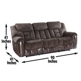 Steve Silver Transitional Dual-Power Leather Loveseat - Reclining Seats, Top Grain Leather, High-Leg Design - Compact