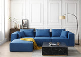 English Elm 4-Piece Upholstered Sectional Sofa In Blue