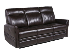 English Elm Steve Silver - Luxury Top-Grain Leather Power Reclining Sofa in Dark Brown with USB, Articulating Headrest, 81.5" B081107753