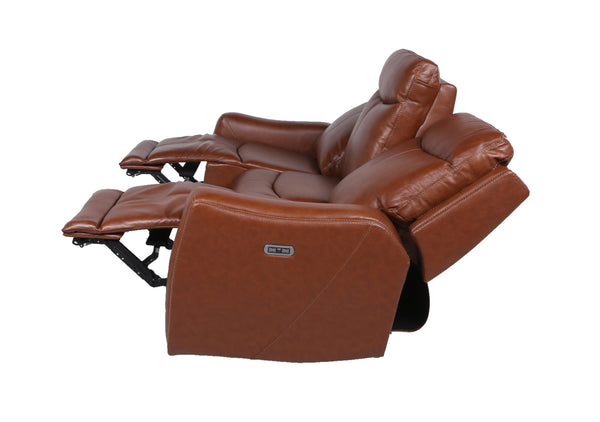 English Elm Steve Silver - Contemporary Top-Grain Leather Motion Set in Red with Power Headrest, Footrest, USB Charging, Luxe Comfort B081107755