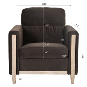 English Elm 1 Seat Pu Leather Accent Sofa with Pocket Spring Foam Cushion for Living Room W680106031
