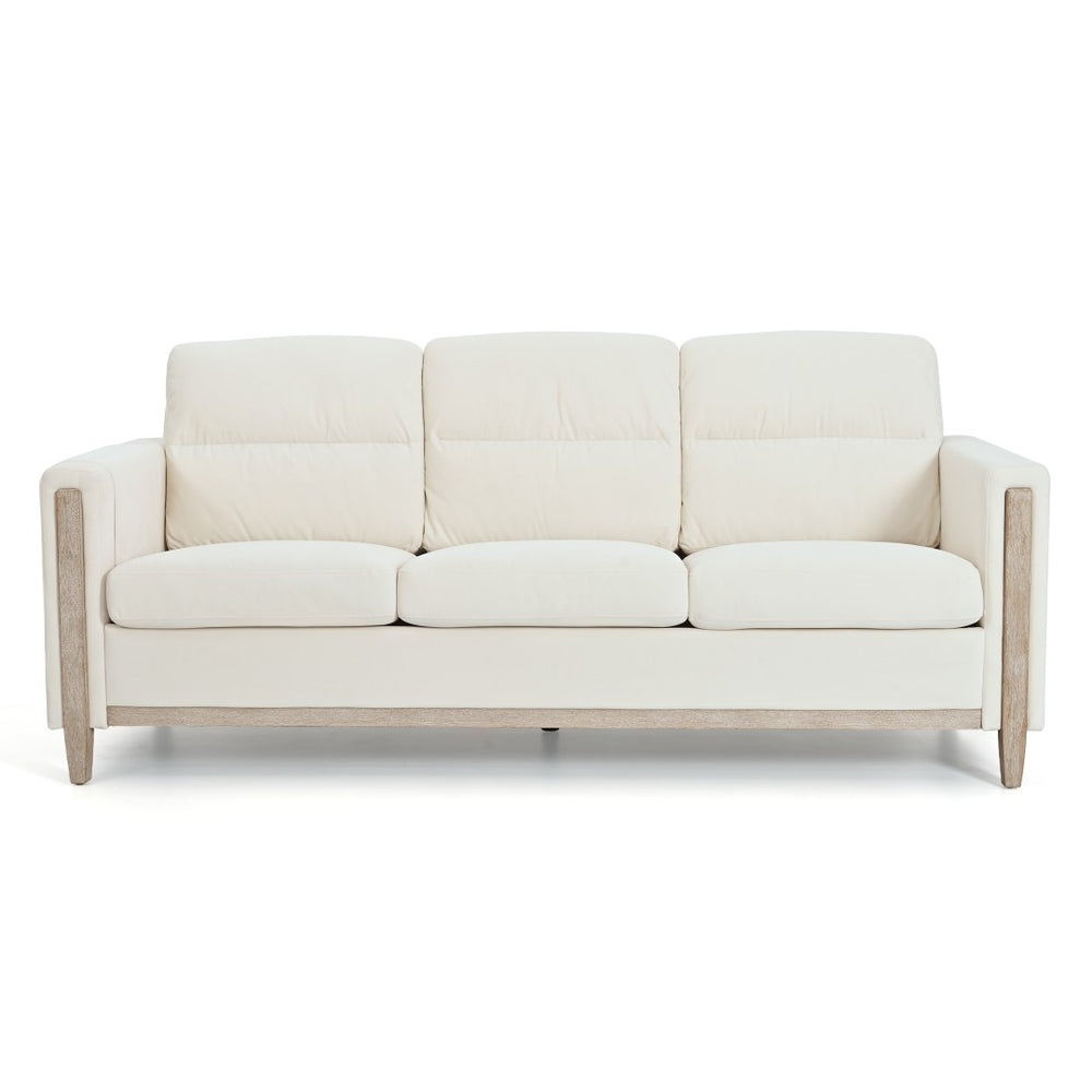 English Elm Comfortable Velvet Three Seater Sofa with Pine Frame Pocket Springs for Living Room W680106024