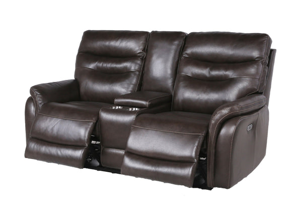 English Elm Steve Silver - Contemporary Power Reclining Sofa with Top-Grain Leather, USB Charging, Power Headrest & Footrest Coffee B081109560