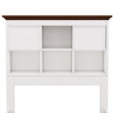 Hearth and Haven Wyatt Captain Bookcase Bed with Trundle, 3 Drawers, Twin, White and Walnut BS305270AAK