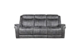 English Elm Steve Silver - Transitional Power Reclining Sofa - Neutral Faux-Suede, Power Footrest, Power Headrest - Built To Last, Usb Charging