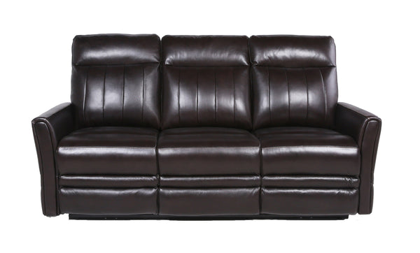 English Elm Steve Silver - Luxury Top-Grain Leather Power Reclining Sofa in Dark Brown with USB, Articulating Headrest, 81.5" B081107753