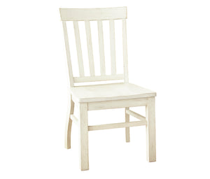 English Elm Steve Silver - Modern Farmhouse Side Chairs - Distressed Antique White, Vertical Slat Back, Scooped Seats, Sturdy Design, Set Of 2 Chairs