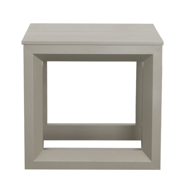 English Elm Steve Silver - Versatile Patio End Table in Tan - Modern Geometric Design, Rustproof Aluminum, Weather & Scratch Guard B081110062