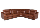 English Elm Steve Silver - Leather Sectional Collection - Whiskey Coach Top-Grain Leather - Style And Spacious Seating