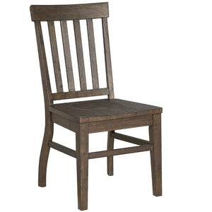 English Elm Steve Silver - Dark Oak Side Chair: Authentic Farmhouse Style, Distressed Look, Solid Wood Construction, Comfortable Scooped Seat, Set Of 2 Chairs