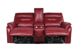 Steve Silver Wine Leather Motion Set - Power Recline, USB Charging, Ultimate Comfort