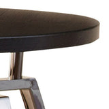 English Elm Steve Silver - Elegant Table Collection - Soft Round Shapes, Silvershield Laminate Tops - Black Nickel Base, Aggressive Profile - Cocktail Table With Casters"