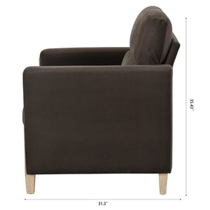 English Elm 1 Seat Pu Leather Accent Sofa with Pocket Spring Foam Cushion for Living Room W680106031