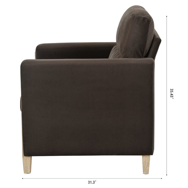 English Elm 1 Seat Pu Leather Accent Sofa with Pocket Spring Foam Cushion for Living Room W680106031