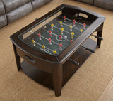 English Elm Steve Silver - Foosball Cocktail Table - Tempered Glass Insert, Locking Casters, Fully Operational Game - Fun Addition To Game Or Living Room