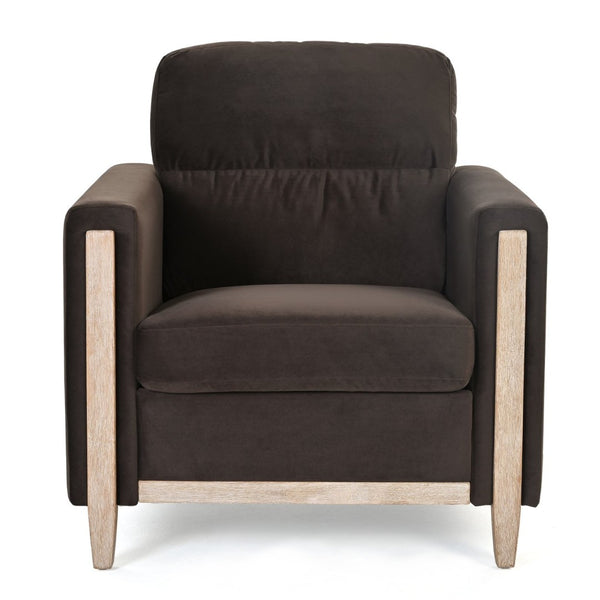English Elm 1 Seat Pu Leather Accent Sofa with Pocket Spring Foam Cushion for Living Room W680106031