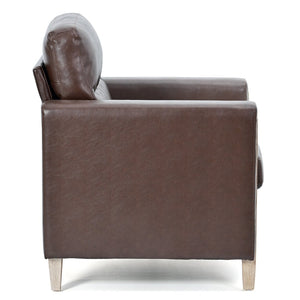 English Elm 1 Seater Pu Leather Sofa with Pocket Spring Seat and Rubberwood Legs for Living Room W680106104