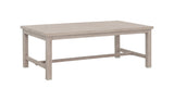 English Elm Steve Silver - Durable Aluminum Coffee Table - Solid Construction, Weather-Resistant Surface - Whitewashed Birch Look, Dual Stretchers