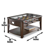 English Elm Steve Silver - Foosball Cocktail Table - Tempered Glass Insert, Locking Casters, Fully Operational Game - Fun Addition To Game Or Living Room