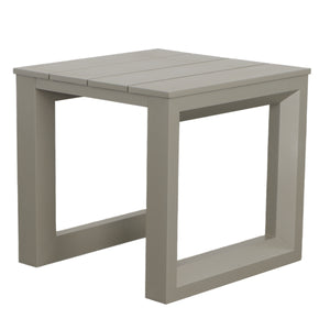 English Elm Steve Silver - Versatile Patio End Table - Neutral Tones, Modern Geometric Pattern - Rust-Resistant Aluminum, Scratch And Weather-Resistant