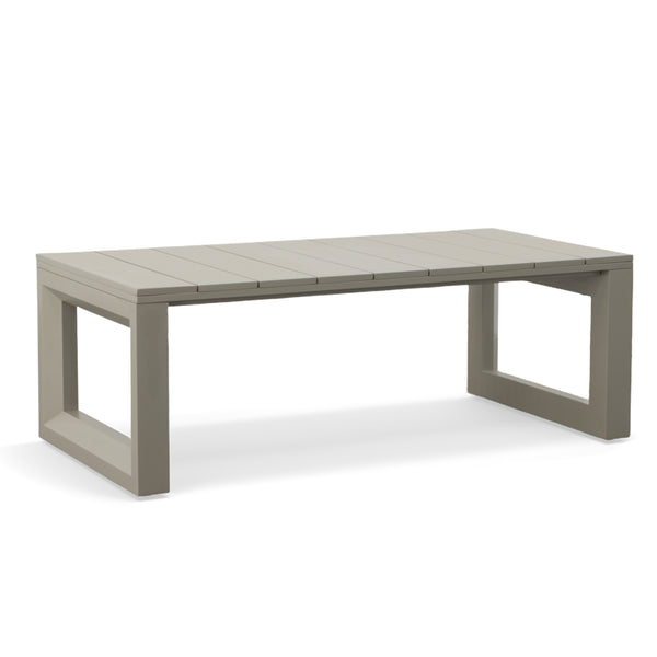 English Elm Steve Silver - Outdoor Contemporary Cocktail Table Tan - Geometric Beveled Ends, 49.25" x 26.4" Rust‑Resistant Aluminum B081110050