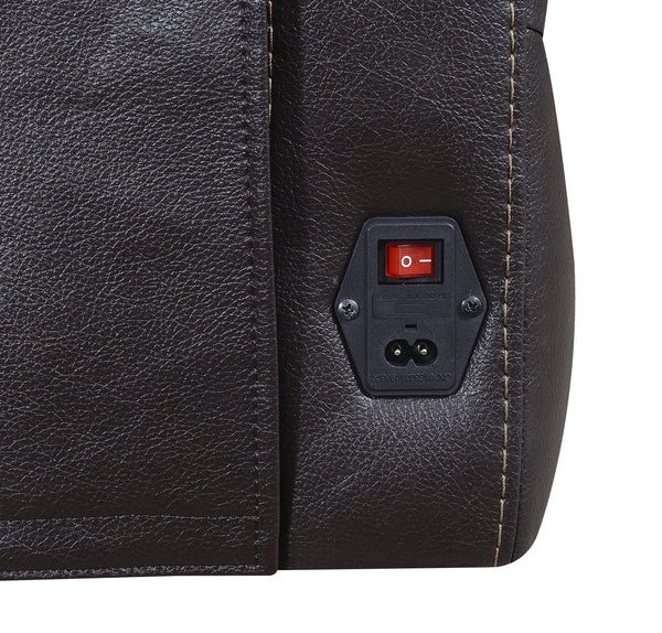 English Elm Steve Silver - Luxury Top-Grain Leather Power Reclining Sofa in Dark Brown with USB, Articulating Headrest, 81.5" B081107753