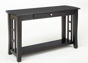 English Elm Steve Silver - Cassidy Ebony Sofa Table with Lattice Ends & Brushed Nickel Hardware, Solid Wood, 58.5"L Storage B081109988