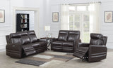 English Elm Steve Silver - Luxury Power Reclining Sofa Recliner In Dark Brown Top-Grain Leather - Ultimate Comfort With Power Leg Rest And Articulating Headrest - Elegant And Relaxing Furniture For Living Room Or Home Theater