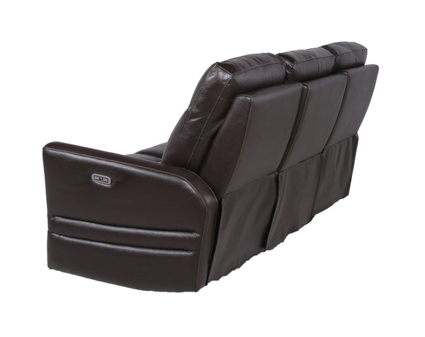 English Elm Steve Silver - Luxury Top-Grain Leather Power Reclining Sofa in Dark Brown with USB, Articulating Headrest, 81.5" B081107753