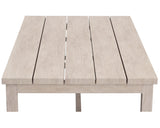 English Elm Steve Silver - Durable Aluminum Coffee Table - Solid Construction, Weather-Resistant Surface - Whitewashed Birch Look, Dual Stretchers