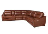 English Elm Steve Silver - Leather Sectional Collection - Whiskey Coach Top-Grain Leather - Style And Spacious Seating