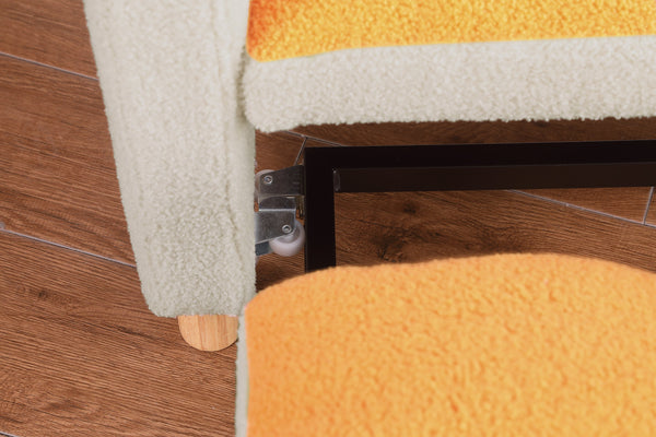 English Elm Convertible Convertible Sleeper Sofa Chair Bed with 3-Position Backrest, Teddy Fabric, Sturdy 330lb Frame Yellow W1420110193