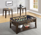 English Elm Steve Silver - Foosball Cocktail Table - Tempered Glass Insert, Locking Casters, Fully Operational Game - Fun Addition To Game Or Living Room