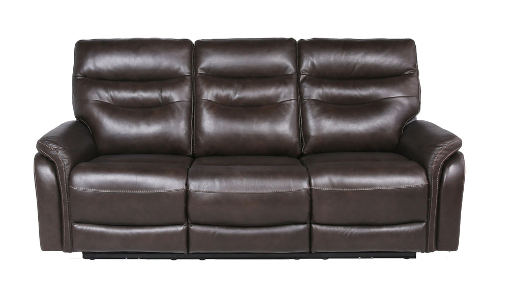 English Elm Steve Silver - Top-Grain Leather Motion Sofa Coffee — Contemporary Reclining Sofa with USB, Home Button Control and High-Resilience Foam B081109578