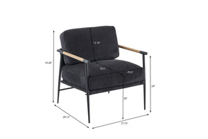 English Elm Leisure Accent Chair Solid Wood Frame Ergonomic Backrest Upholstered Fabric Reading Seat W1805106270