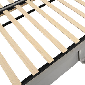 English Elm Twin Upholstered Daybed with Pop-Up Trundle and Slats Kit – Space-Saving Guest Bed with Wheels, Hydraulic Lift, 330lb Capacity Gray SF000005AAE