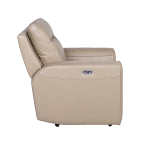 English Elm Steve Silver - Updated Silhouette Leather Power Reclining Group in Tan — Top-Grain, Dual Power Footrest, Headrest Adjustability B081109543
