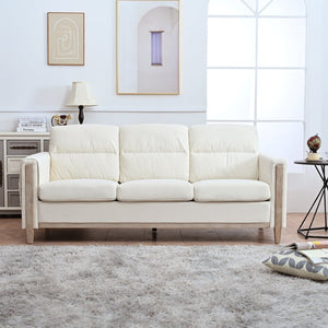English Elm Comfortable Velvet Three Seater Sofa with Pine Frame Pocket Springs for Living Room W680106024