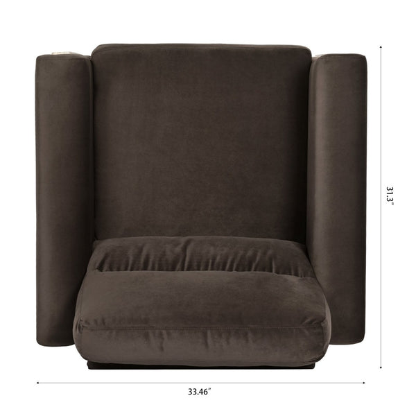 English Elm 1 Seat Pu Leather Accent Sofa with Pocket Spring Foam Cushion for Living Room W680106031